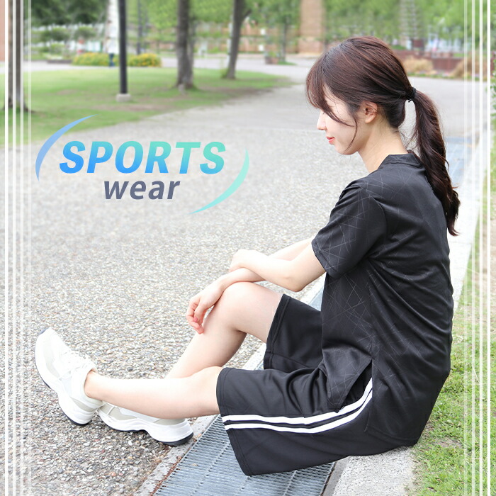 スポーツウェアレディースハーフパンツ2本ラインドライメッシュ吸汗速乾薄手パンツボトムス夏スポーツフィットネスジムランニングジョギングウォーキングヨガテニスフィットネスウェアライン部屋着半ズボン大きいサイズMLLL*2