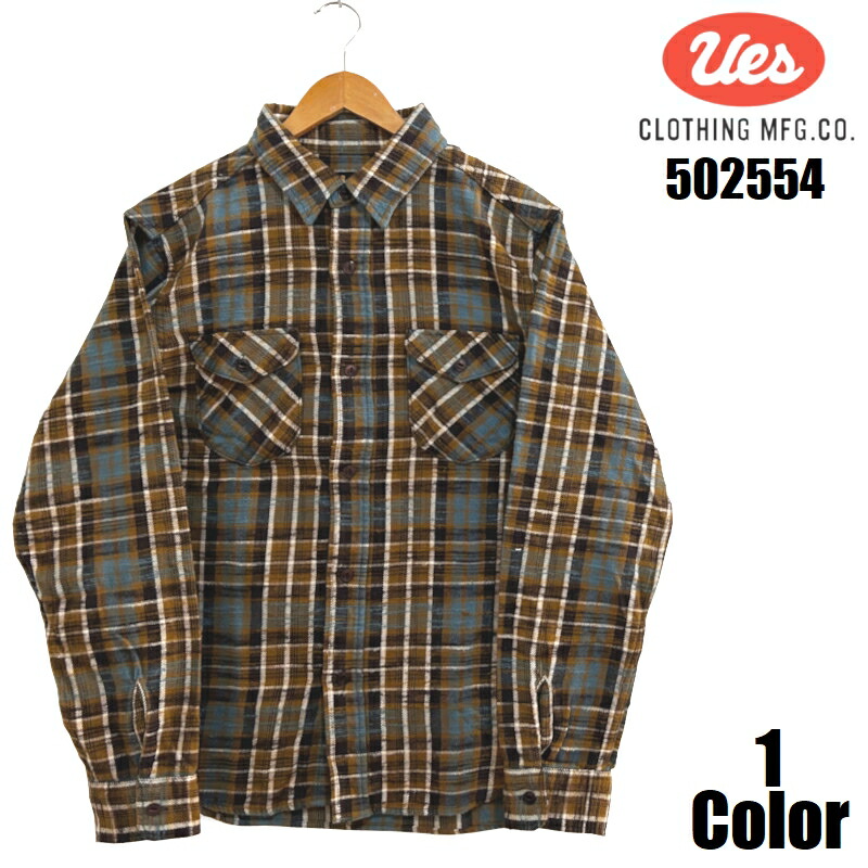 ウエス 先染ヘビーチェックネルシャツ UES EASY NAVY 502554 長袖 国産 日本製 メンズ アメカジ 送料無料 18,850円
