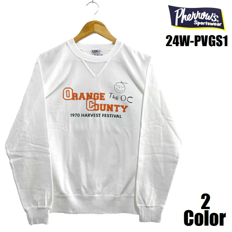フェローズ OrangeCountyスウェットライクリブロンＴ Pherrow EASY NAVY 24W-PVGS1 長袖 国産 日本製 メンズ アメカジ  送料無料