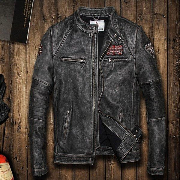 メンズファッション レザージャケット 牛革ジャケット 細身タイプ ライダーメンズ 牛革バイクジャケット ライダースジャケット バイクウ