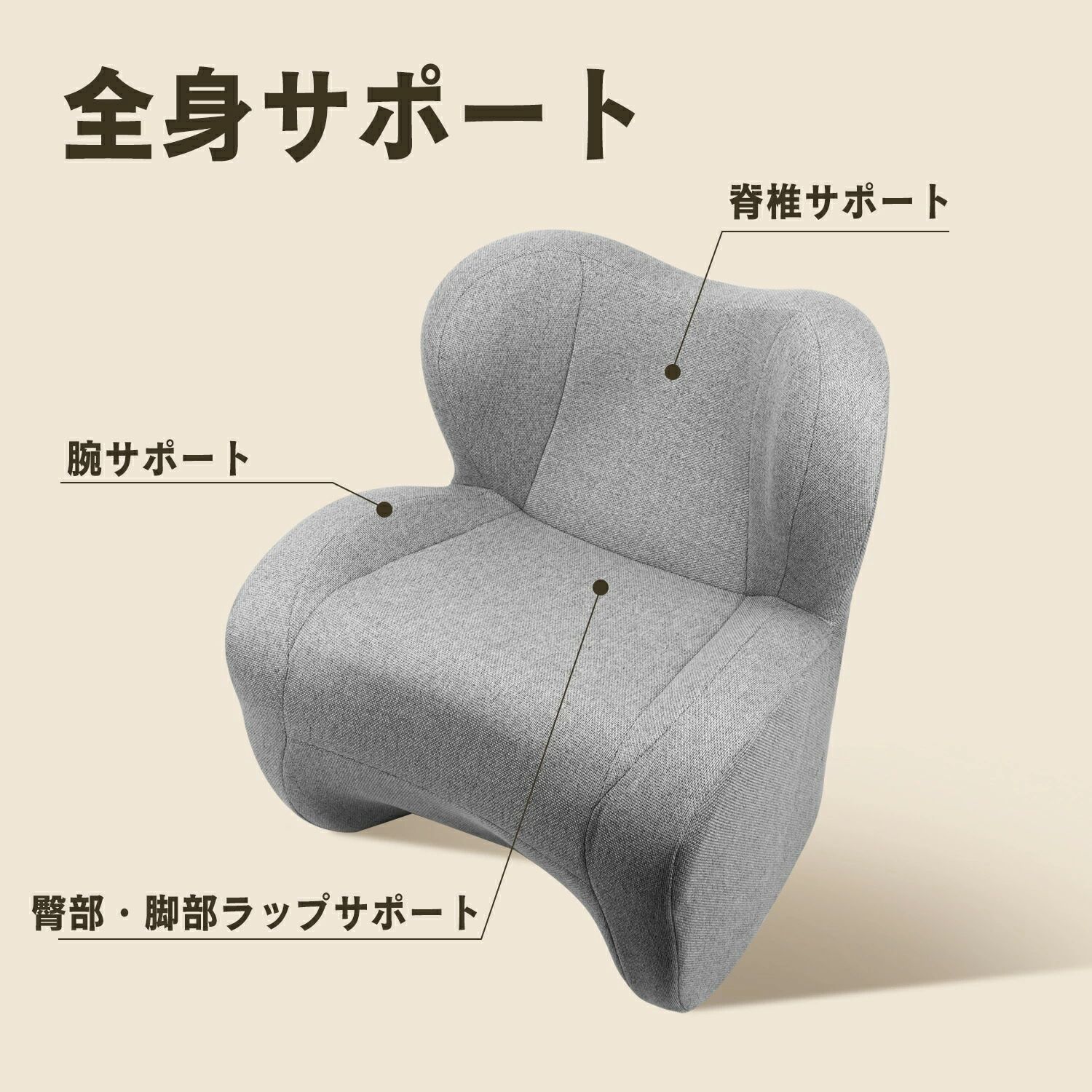 1人掛けソファ 全身サポート設計 背もたれ 北欧風 耐荷重120kg おしゃれ 椅子 読書 テレワーク 在宅勤務 快適読書チェア 座椅子 チェア