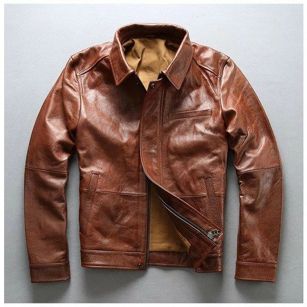 本革ジャケット バイクジャケット 牛革 ライダースジャケット オイルワックス加工 革ジャケット 革ジャン レザージャケット メンズ 送料