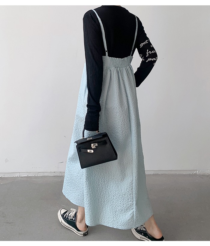 ジャガード キャミソールワンピース キャミワンピ キャミソール