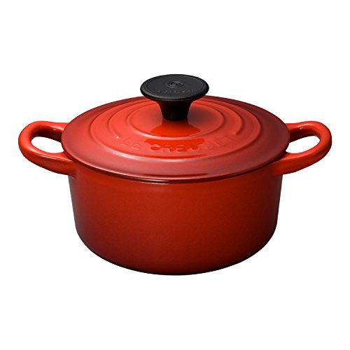 ル・クルーゼ(Le Creuset) 鋳込み ホーロー 鍋 ココット・ロンド 14 糎 桜んぼう赤いこと 屁っ放り IH オーヴン 相応う 【日 貨物輸送無料