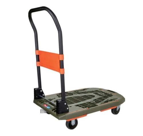 トラスコ中山(TRUSCO) 樹脂台車 カルティオ オリーブドラブ 折畳 樹脂ストッパー付 780&times;490mm MPK-780-OD-J 送料無料｜EasyLifeShop