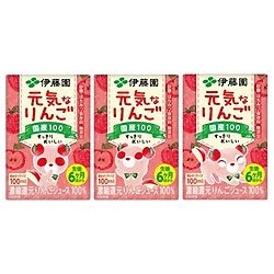伊藤園 国産100 元気なりんご 100ml紙パック&times;36(3P&times;12)本入&times;(2ケース) 送料無料｜EasyLifeShop