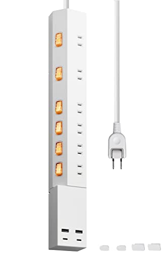 エレコム ワット数水道栓 雷かばい立て USB水道栓 2.5m 6個口 USB 45W [ USB-A 2界面/ USB-C 2界面 ] U 貨物輸送無料