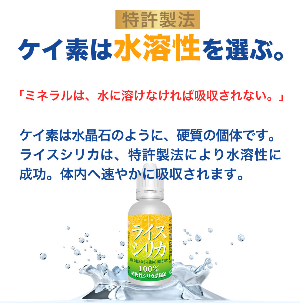 市場 ライスシリカ 50ml ケイ素 植物由来 水溶性 シリカ 珪素