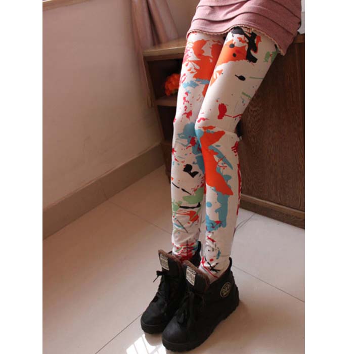 楽天市場 メール便 ペイント柄 スプラッシュ ペンキ レギンス カラフル 9分丈 レディース ボトムス ルームウェア インナー プチプラ 派手 サイケデリック 個性的 目立つ 可愛い スパッツ Leggings 重ね着 株式会社ssサービス 楽天市場店