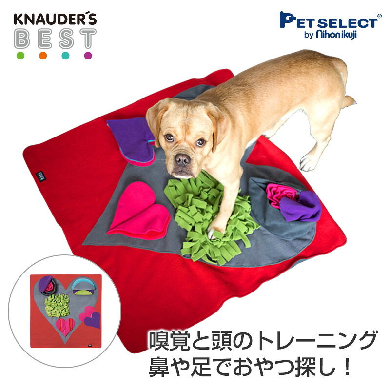 第1位獲得 犬用 おもちゃ ハートプレイマット 嗅覚と頭を使って楽しくおやつ探し 布製 知育玩具 知育トイ おやつ 探しトレーニング ノーズワーク 訓練 しつけ ストレス解消 運動不足 認知症 予防 早食い防止 室内 遊び 犬用品 犬 猫 Fucoa Cl