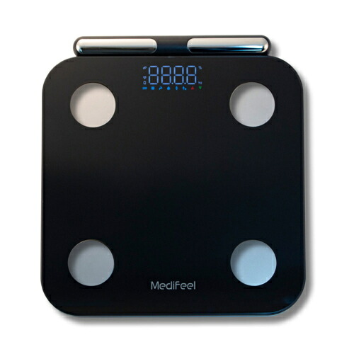 プライムダイレクト primedirect Medifeel 体組成計 BK 56項目搭載 からだ全身スキャン スマホ連動 体重計 体脂肪/筋肉量/皮下脂肪率/タンパク質量/内臓脂肪 4570132454812|イーベストPC・家電館