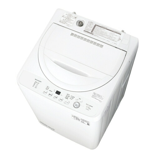 シャープ(SHARP) ES-GE5K-W ホワイト系 全自動洗濯機 洗濯5.5kg