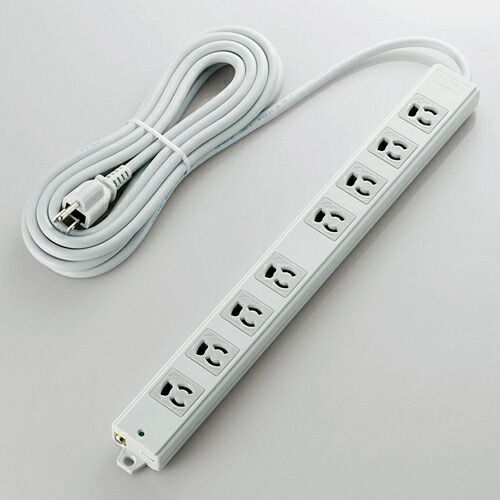 エレコム ELECOM T-WRMK3850LG/RS グレー 二重構造工事用タップ 延長コード 3ピン 8個口 5m TWRMK3850LGRS