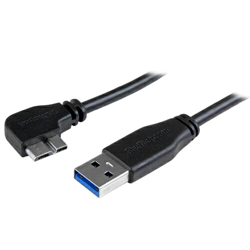 StarTech スターテック USB3AU50CMLS ブラック L型左向きMicro USB 3.0 スリムケーブル 0.5m USB3AU50CMLS|イーベストPC・家電館