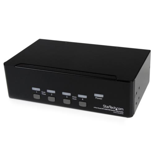 StarTech スターテック SV431DD2DUA デュアルDVIモニター対応USB接続KVMスイッチ 4ポート SV431DD2DUA