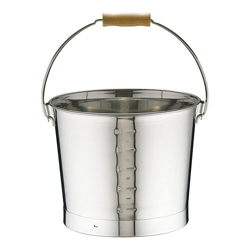 【対象ショップ限定 先着フラッシュクーポン】大屋製作所 18-8プレスバケツ 目盛付 10L 4997956175011