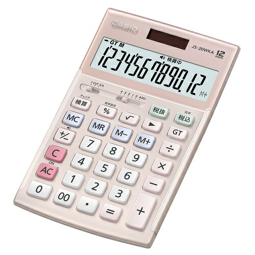 CASIO カシオ JS-20WKA-PK-N ピンク ジャストタイプ 実務電卓 12桁 JS20WKAPKN