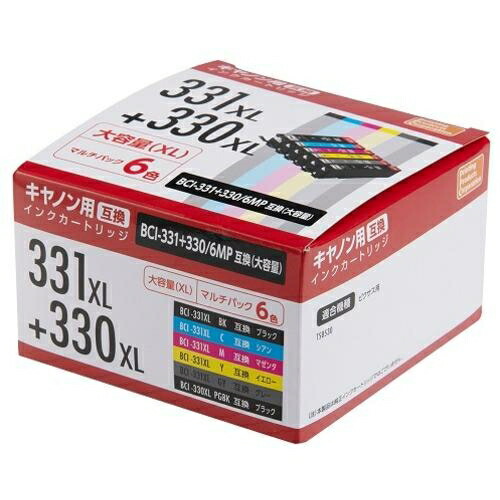 【対象ショップ限定 先着フラッシュクーポン】PPC ピーピーシー PP-YC331L-6P キャノン用互換インク 6色セット大容量 PPYC331L6P