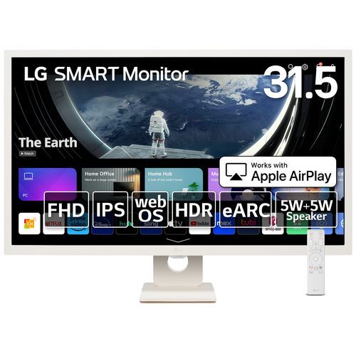 LGエレクトロニクス LG 32SR50F-W LG SMART Monitor 31.5型 フルHD ホワイト webOS搭載ディスプレイ 32SR50F-W