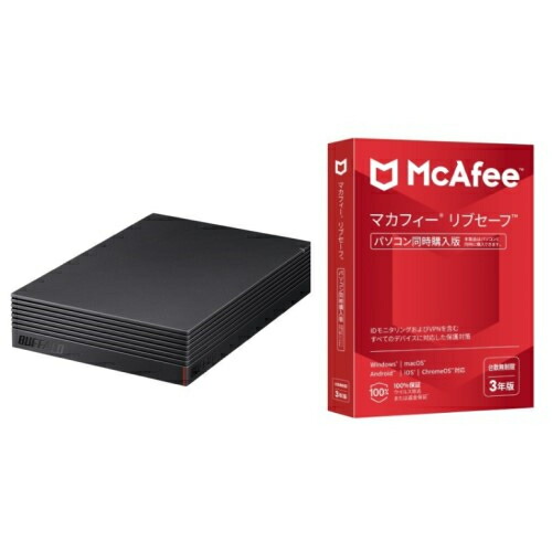 バッファロー BUFFALO HD-EDS2U3-BE パソコン&テレビ録画用 外付けHDD 2TB + マカフィー リブセーフ 3年 同時購入版