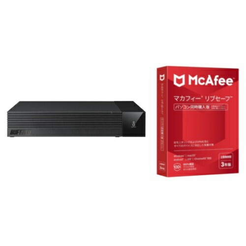 バッファロー BUFFALO HD-SQS2U3-A SeeQVault対応 外付けHDD 2TB + マカフィー リブセーフ 3年 同時購入版 6306