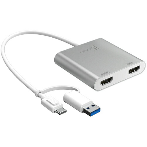 j5create JCA365 シルバー USB-C デュアルHDMIディスプレイアダプター JCA365