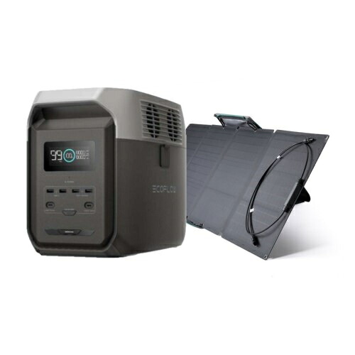 エコフロー EcoFlow EcoFlow DELTA 3 1500 EFDELTA1500JP ポータブル電源 1536Wh + EFSOLAR110N 110Wソーラーパネルセット 6634