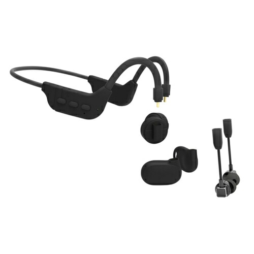 【長期保証付】GREEN HOUSE グリーンハウス GH-OWSE-BK(ブラック) 3in1ワイヤレスイヤホンBluetooth 5.3 耳にかけて使う骨伝導・空気伝導とカナル型を選べる GHOWSEBK