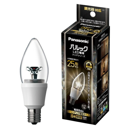 パナソニック Panasonic LDC4LE17DC2 パルックLED電球 クリアシリーズ シャンデリア電球タイプ 4.3W 電球色相当/調光器対応 E17口金 LDC4LE17DC2