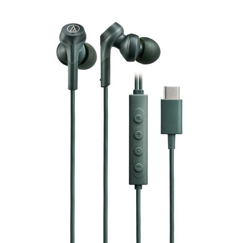 オーディオテクニカ(audio-technica) ATH-CKS330NC-GR グリーン SOLID BASS 有線イヤホン ノイズキャンセリングUSB Type-C