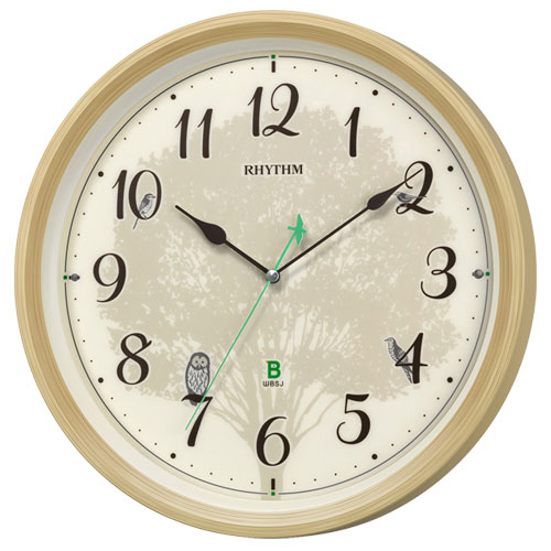 RHYTHM リズム 8MN409SR06 木目仕上 アイボリー 日本野鳥の会クロックシリーズ 報時掛時計 8MN409SR06 10,215円