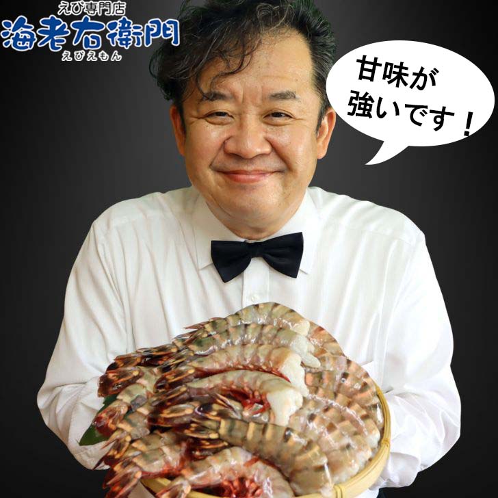 超超特大 6/8サイズ 約24尾〜32尾入り 天然シータイガー 無頭えび 1.8
