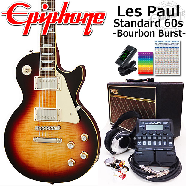 激安セール Epiphone エピフォン Les Paul Standard 60s レスポール エレキギター 初心者入門18点セット Voxアンプ付き Fucoa Cl