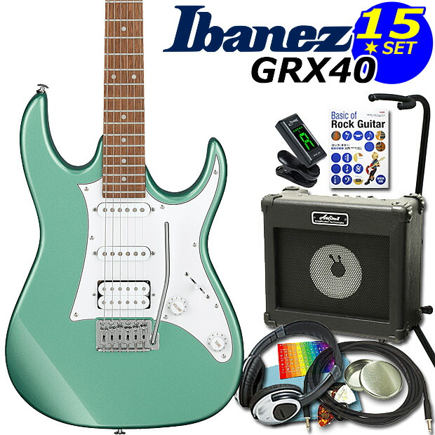 Gio Ibanez エレキギターとアンプセット　 アイバニー　ケース付き Ibanez GIO ジオアイバニーズ エレキギター GRX70QA 小型アンプ