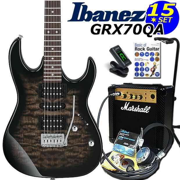楽天市場】Gio Ibanez アイバニーズ GRX70QA TRB エレキギター