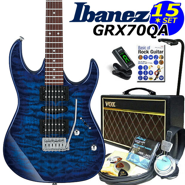 Ibanez アイバニーズ GRX70QA TBB VOXアンプ付き入門15点セット