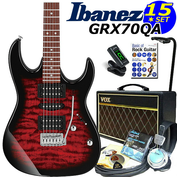 Gio Ibanez アイバニーズ GRX70QA TVT エレキギターセット Amazon | GIO Ibanez ジオアイバニーズ エレキギター GRX70QA