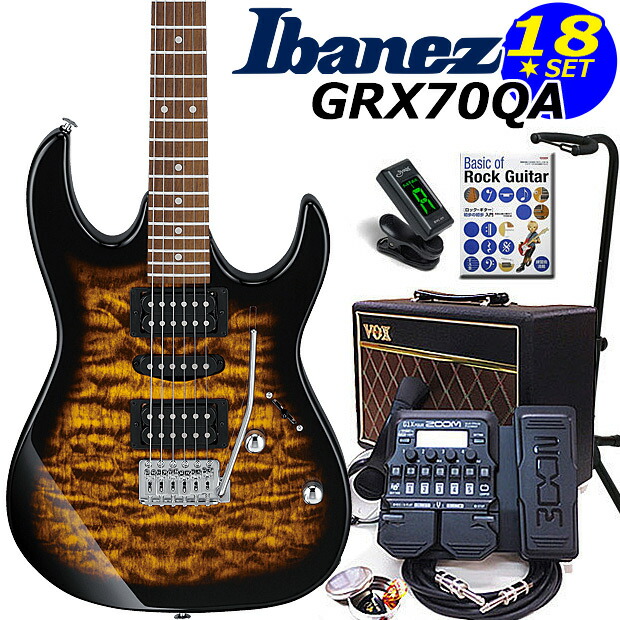 Ibanez アイバニーズ GRX70QA SB エレキギター 初心者セット15点 z1uYdLMwPZ, ギター - le-jardin.net