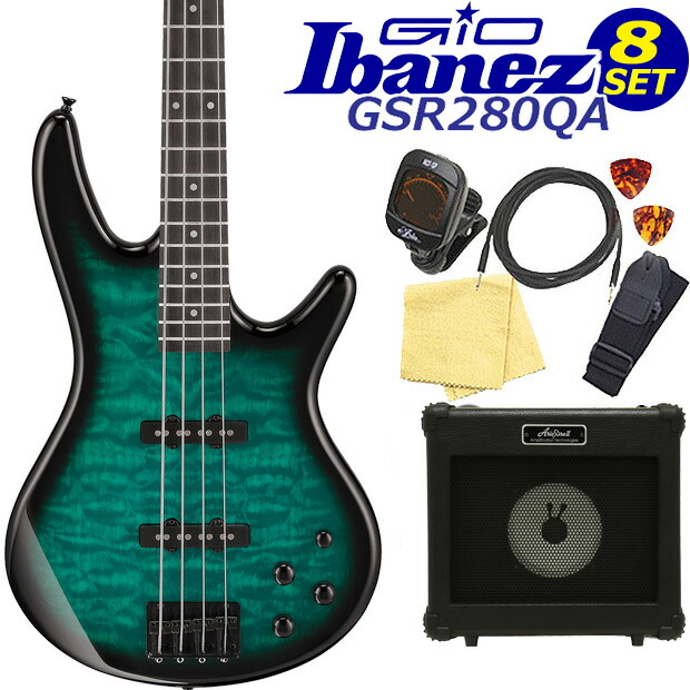Ibanez エレキベース ブラック 専用ケース付き 楽天市場】Gio Ibanez GSR280QA-TKS アイバニーズ 4弦エレキ