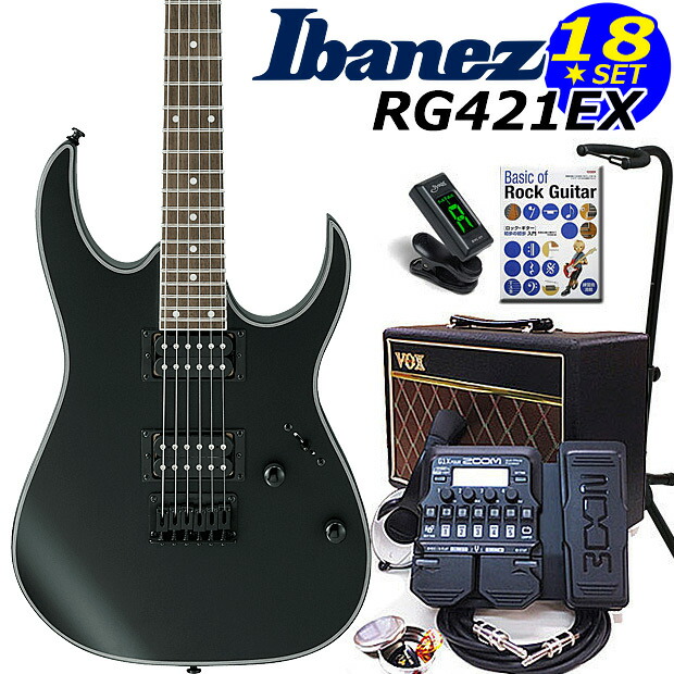 Ibanez アイバニーズ RG421EX BKF エレキギター 初心者セット18点 VOXアンプ ZOOM G1XFour付き 本店は