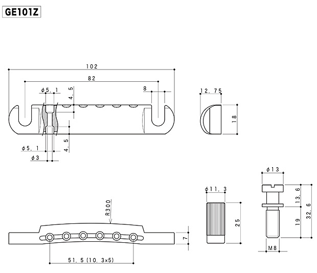 市場 GOTOH ネコポス テールピース GE101Z ダイキャスト製 N ゴトー ニッケル Zinc