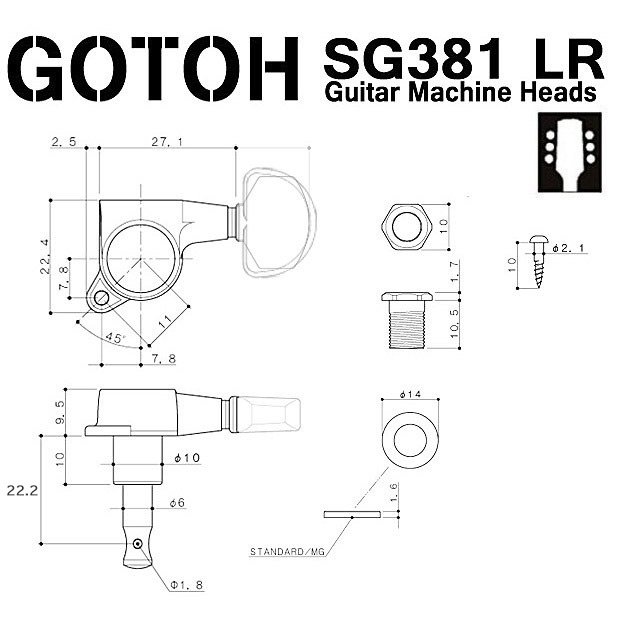 送料無料（一部地域を除く） Gotoh SG301-B01 MG-T L3R3 ギターペグ マグナムロック トラッド 配列 カラーオプション対応  fucoa.cl