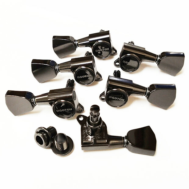GOTOH ゴトー ギター ペグ SG381MG 04 マグナムロック CK(コスモブラック) L3R3 両側 6個セット【ベルボタン】【SG381MG-04/CK/L3R3】