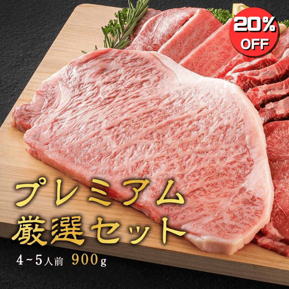 ＼20%OFFクーポン配布中／ プレミアム厳選セット(4～5人前) 900g 黒毛和牛 サーロイン ステーキ 牛タン 和牛 カルビ ハラミ 焼き肉 焼肉セット 4人前 牛 肉 盛り合わせ 詰め合わせ 焼肉食べ比べセット 食べ比べ サーロインステーキ 肉 牛カルビ 冷凍焼肉 BBQ｜焼肉トラジ店