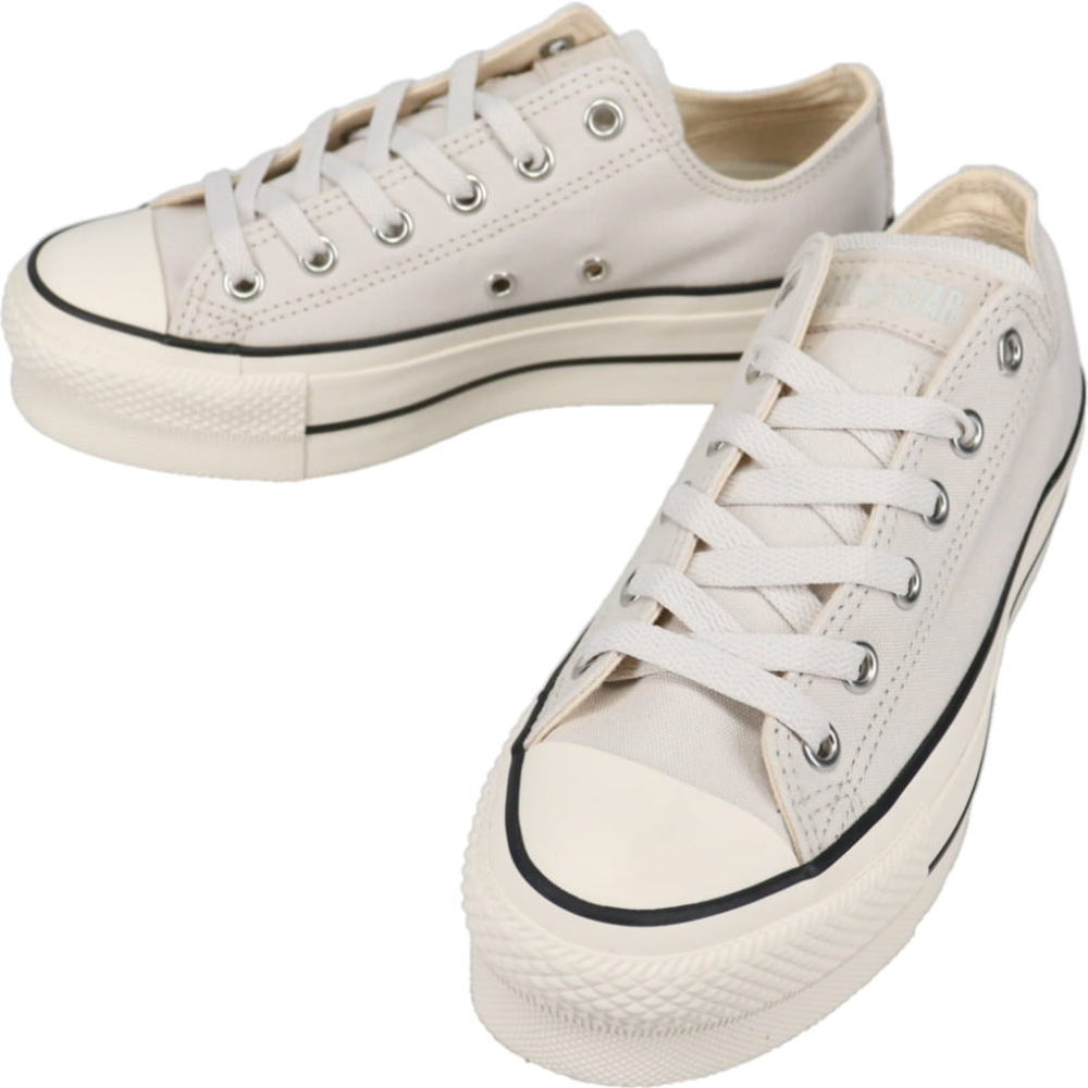 ４月限定！最大全額ポイント還元※要エントリー コンバース CONVERSE スニーカー オールスター アール リフテッド PS オックス ALL STAR R LIFTED PS OX シルバーグレイ【GJOH】
