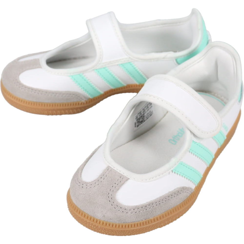 ４月限定！最大全額ポイント還元※要エントリー アディダス adidas サンバ ジェーン チャイルド SAMBA JANE C クラウドホワイト/イージーグリーン/ガム JP9540 子供 【GKOF】