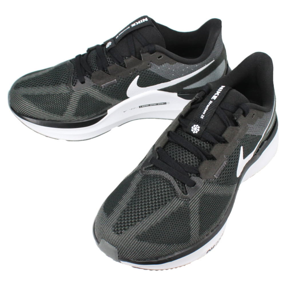 ４月限定！最大全額ポイント還元※要エントリー ナイキ NIKE メンズ ロード ランニングシューズ (エクストラワイド) ストラクチャー 25 Structure 25 ブラック/アイアングレー/ホワイト DZ3488 002 【GHFO】