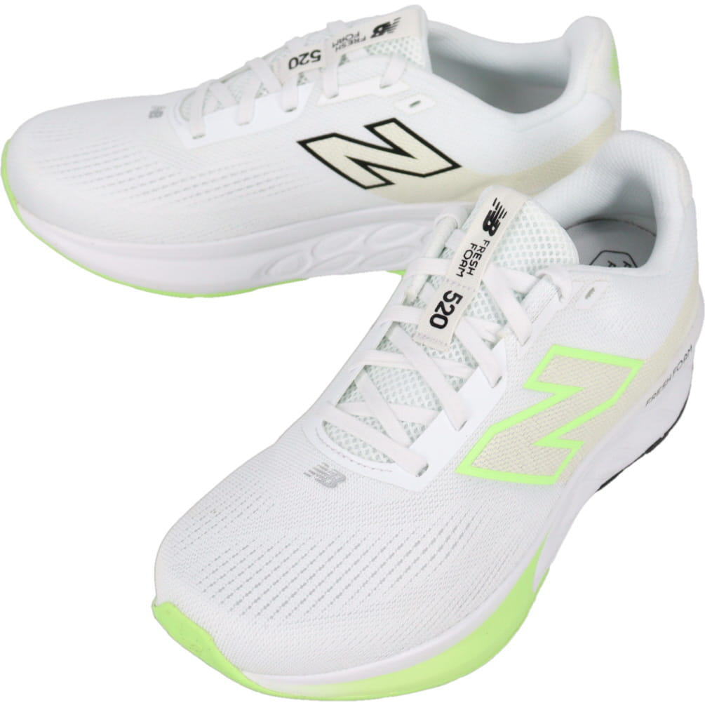 ４月限定！最大全額ポイント還元※要エントリー ニューバランス New balance ランニングシューズ フレッシュフォーム 520 v9 Fresh Foam 520 v9 M520 CW9 ホワイト/ライム【GJON】