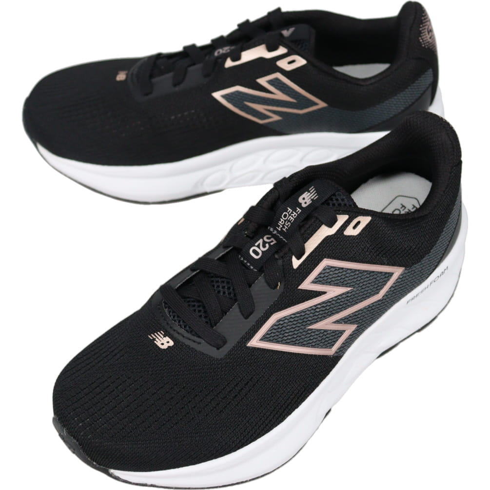 ７月限定！最大全額ポイント還元※要エントリー ニューバランス New balance ウィメンズ フレッシュフォーム 520 Fresh Foam 520 v9 ブラック/ホワイト W520 LK9 2E【GKOI】｜EBiSUYA パトリック （PATRICK）店