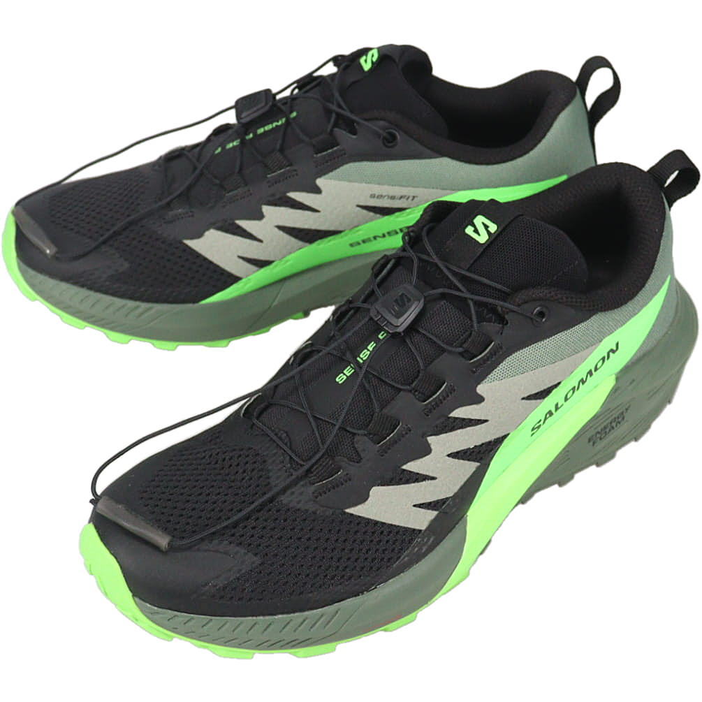 ４月限定！最大全額ポイント還元※要エントリー サロモン salomon メンズ トレイルランニングシューズ センス ライド 5 SENSE RIDE 5 ブラック/ローレルウェアス/グリーンゲッコー 473111 アウトドア 【GIOM】